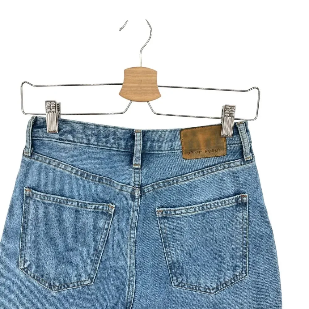 Aritzia Denim Forum The‎ Joni Loose Long Short High Rise Denim Blue Size 25